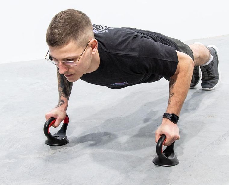 EB Fit, hantla kompozytowa, kettlebell, przyrząd do pompek 3w1, 10 kg