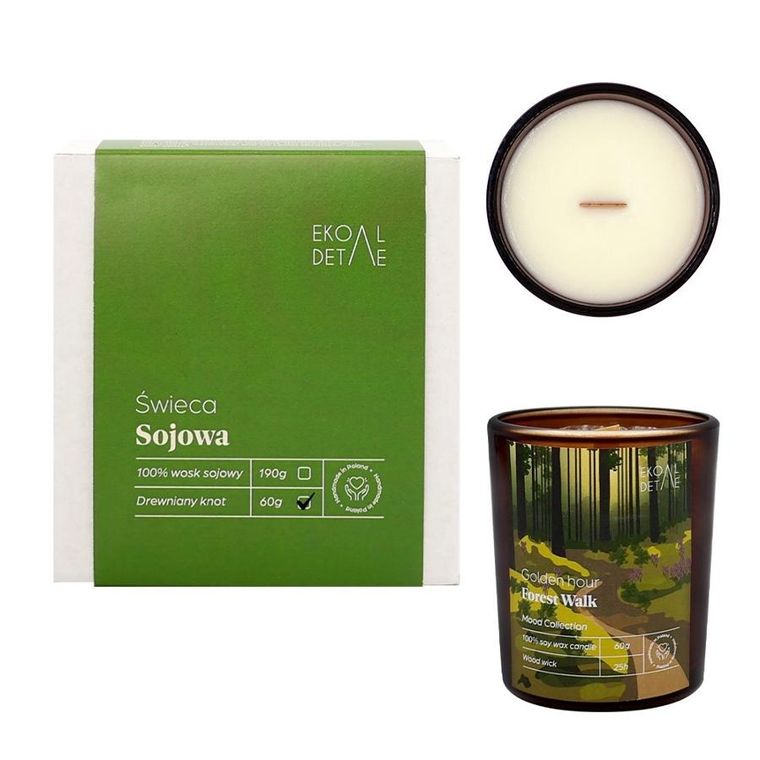 EkoDetale, Mood Stories, świeca sojowa w szkle, Golden Hour Forest Walk, 60g
