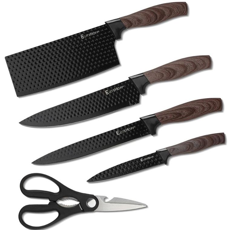 Elitehoff, zestaw noży kuchennych ze stojakiem
