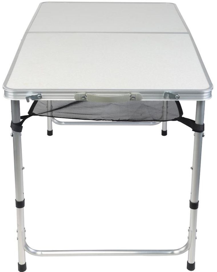 Enero Camp, składany stolik turystyczny, 4 krzesła i półka, 120-60-70/62/55 cm