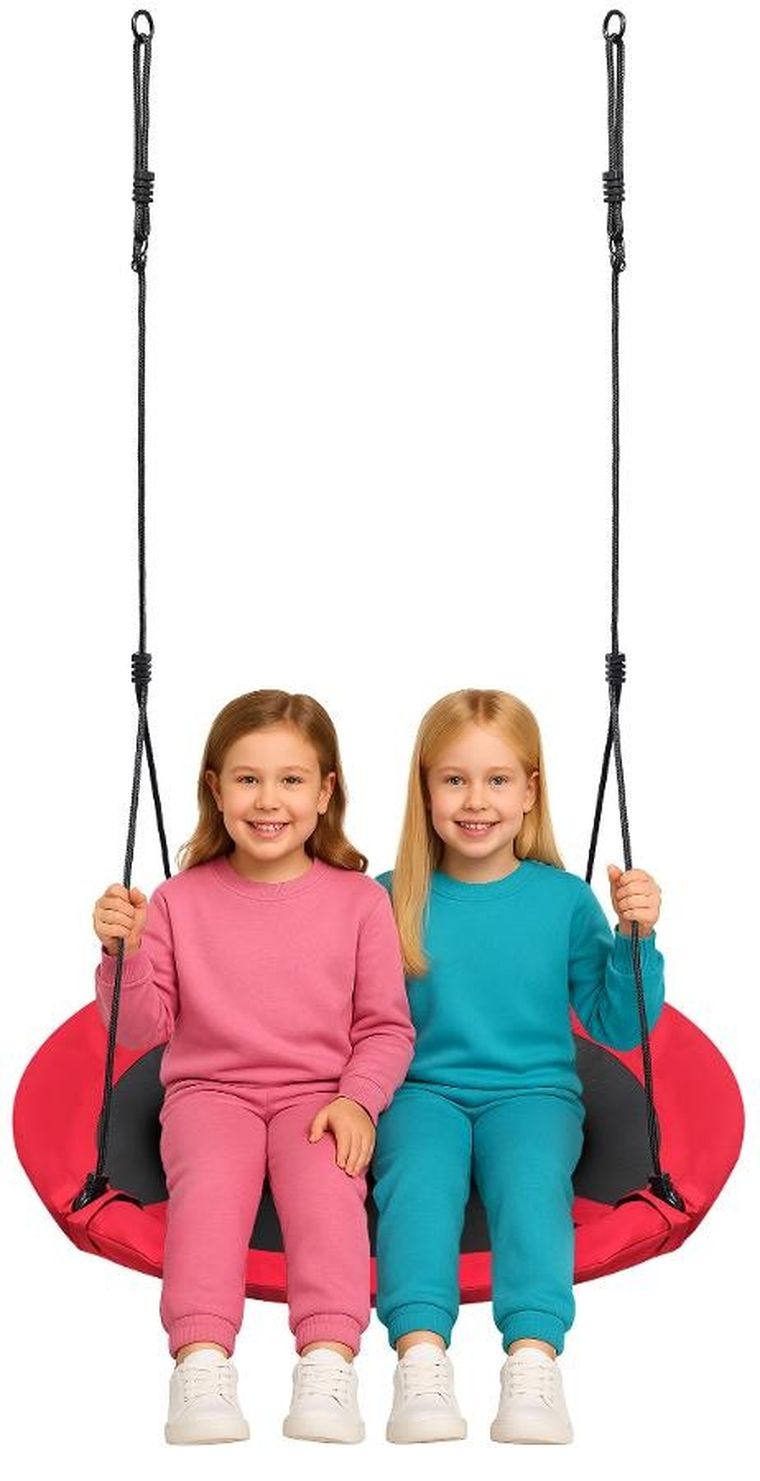 Enero, huśtawka ogrodowa, bocianie gniazdo, XXL, czerwona, 100 cm