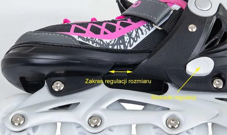 Enero Pro, łyżworolki wrotki łyżwy, 4w1, LED, różowo-szare, rozmiar 26-29