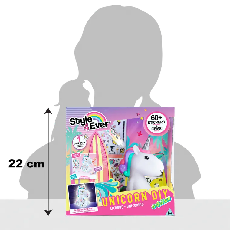 Epee, Vinyl Design, Jednorożec, skarbonka, zrób to sam, niebieska