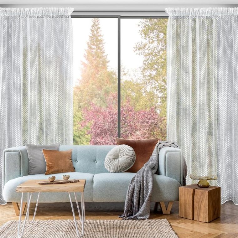 Eurofirany, firana gotowa, Alaya, na taśmie, 140-270 cm, biały