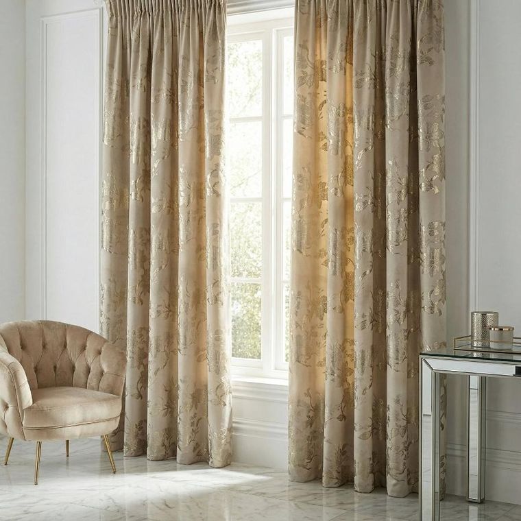 Eurofirany, zasłona gotowa, Celia, na taśmie, 140-270 cm, beżowy