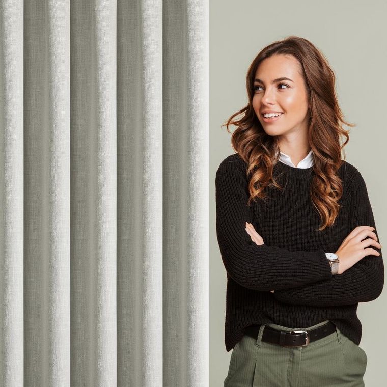 Eurofirany, zasłona gotowa, Leya, na taśmie, 140-270 cm, srebrny