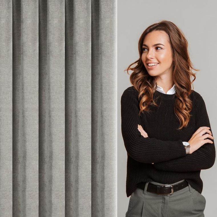 Eurofirany, zasłona gotowa, Neska, na taśmie, 140-270 cm, beżowy