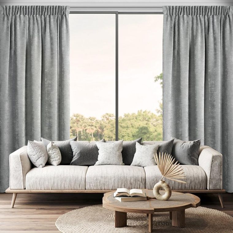 Eurofirany, zasłona gotowa, Nilo, na taśmie, 140-270 cm, szary