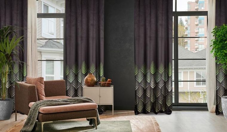 Eurofirany, zasłona zaciemniająca gotowa, Angelina, 140-250 cm, czarny