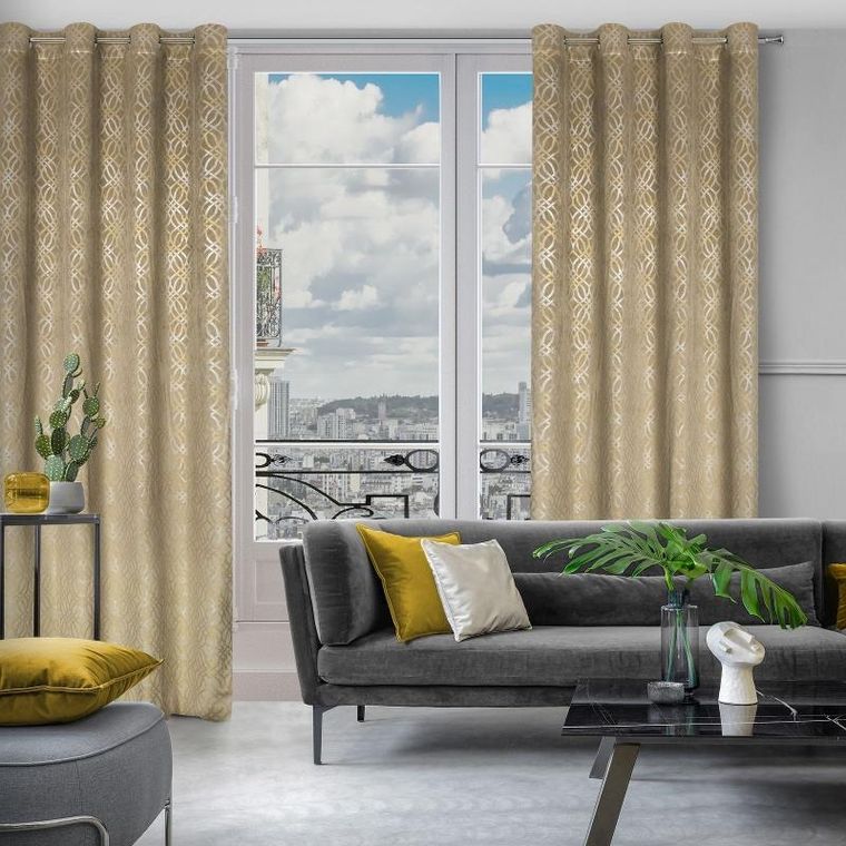 Eurofirany, zasłona zaciemniająca gotowa, Areta, 140-250 cm, beżowy