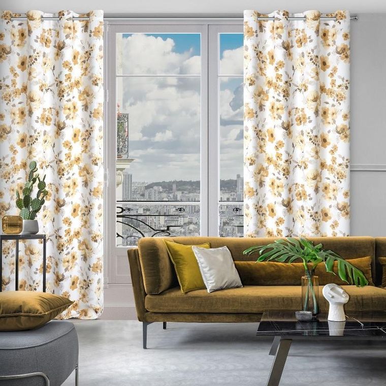 Eurofirany, zasłona zaciemniająca gotowa, caren, 140-250 cm, beżowy