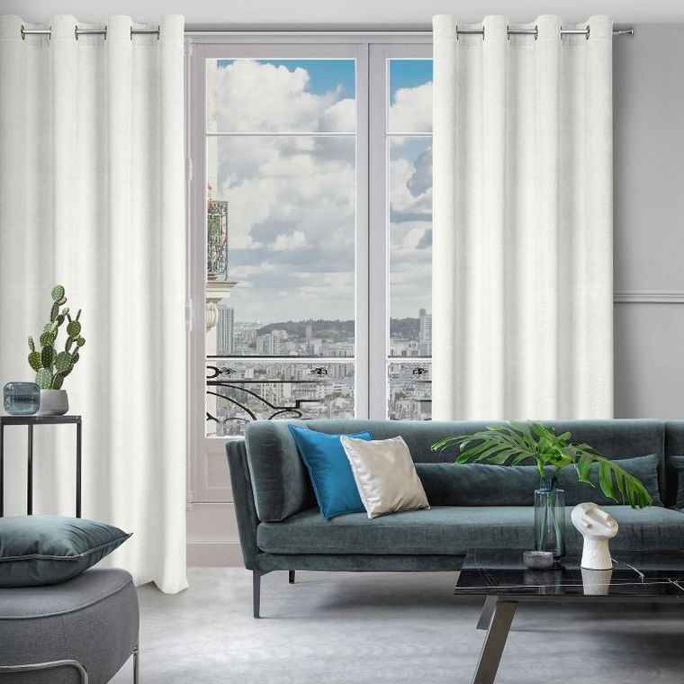 Eurofirany, zasłona zaciemniająca gotowa, Eliza, 140-250 cm, biały