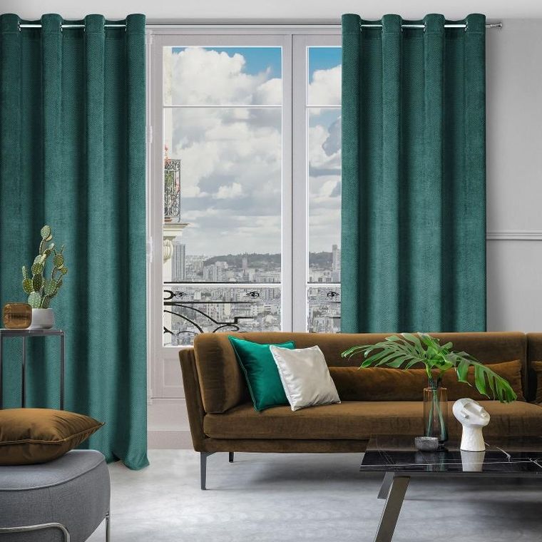 Eurofirany, zasłona zaciemniająca gotowa, Eliza, 140-250 cm, miętowy