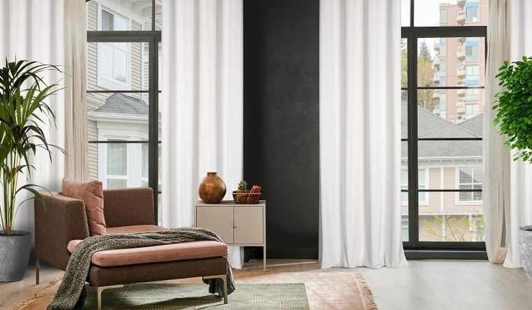 Eurofirany, zasłona zaciemniająca gotowa, Lili, 140-250 cm, biały