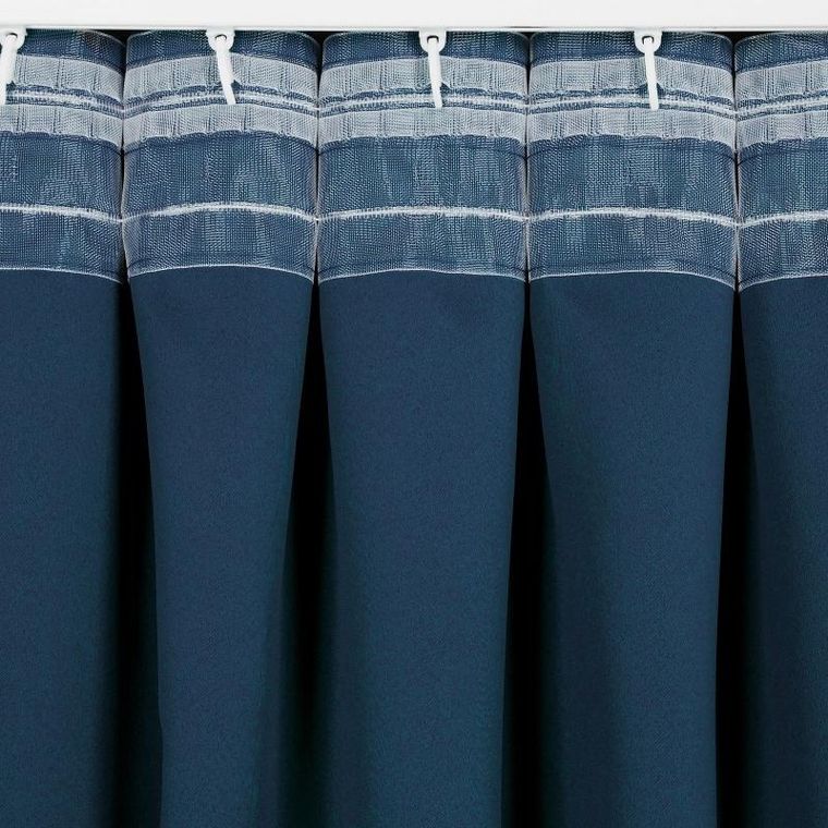 Eurofirany, zasłona zaciemniająca gotowa, na taśmie, Milan, 140-300 cm, granatowy