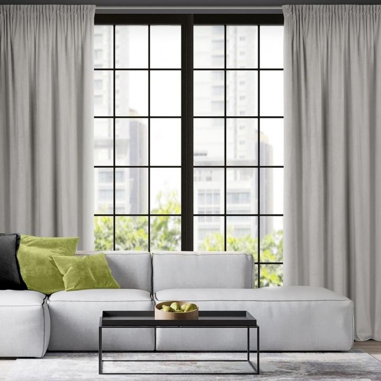 Eurofirany, zasłona zaciemniająca gotowa, na taśmie, Pierre, 140-300 cm, beżowy