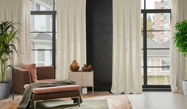 Eurofirany, zasłona zaciemniająca gotowa, na taśmie, Rosa, 140-270 cm, beżowy