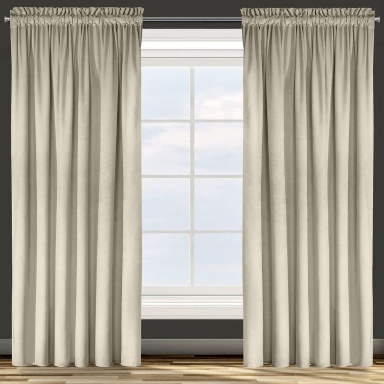 Eurofirany, zasłona zaciemniająca gotowa, na taśmie, Rosa, 140-300 cm, beżowy