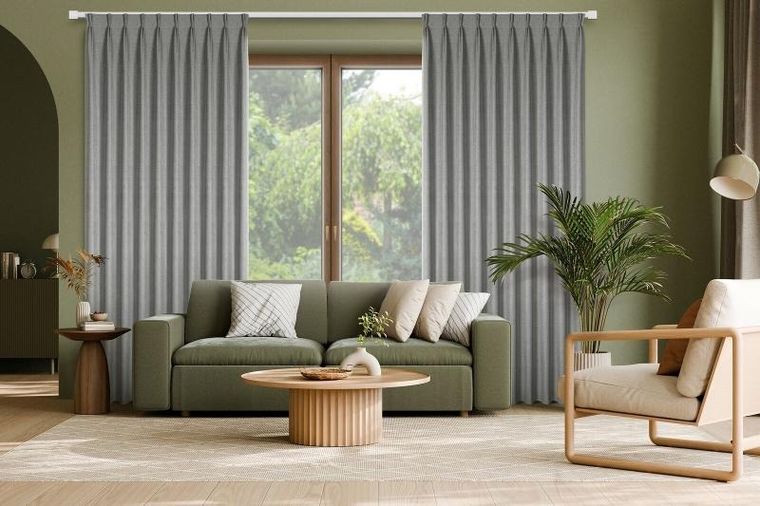 Eurofirany, zasłona zaciemniająca gotowa, Nelisa, 210-270 cm, grafitowy