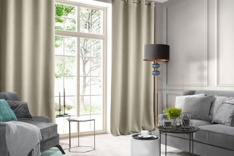 Eurofirany, zasłona zaciemniająca gotowa, Rosa, 140-250 cm, beżowy