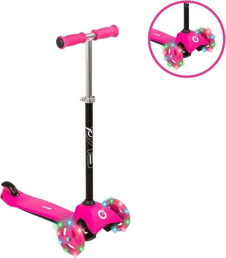 EVO, Light Up Mini Cruiser, hulajnoga, 3-kołowa, różowa