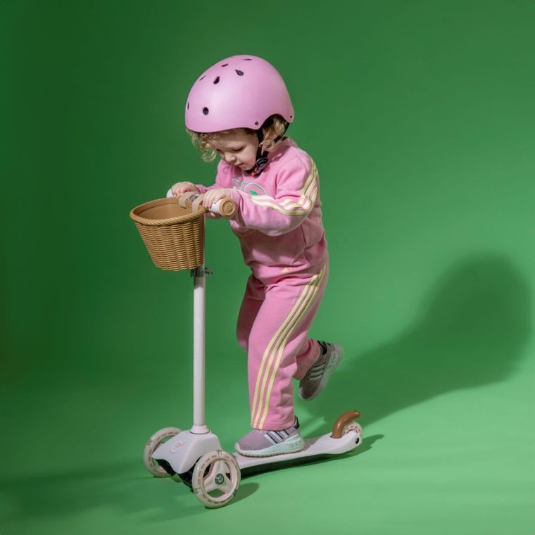 EVO, Mini Cruiser, 3-kołowa hulajnoga z koszyczkiem, błękitna