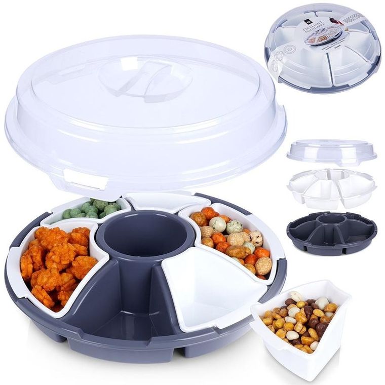 Excellent Houseware, talerz do serwowania z pokrywą, 33 cm