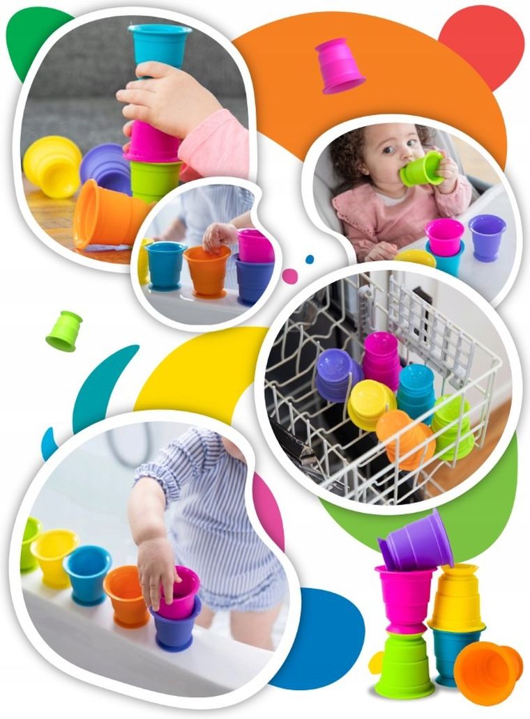 Fat Brain Toy Co, Suction Kupz, silikonowe kubki przyssawki