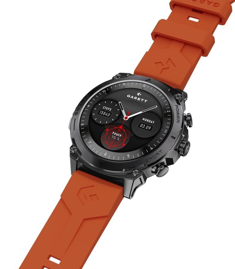 Garett, Atom, smartwatch czarny stalowy