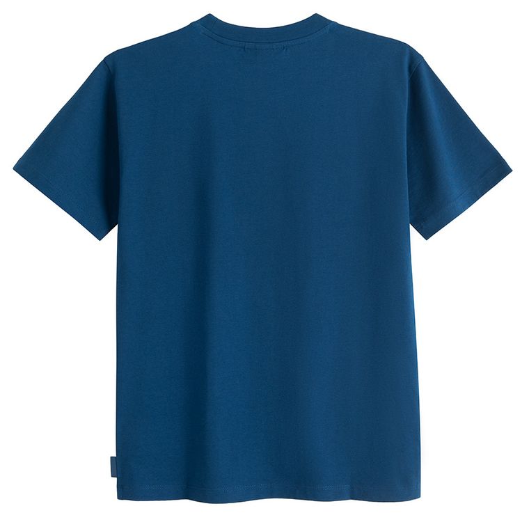 Granatowa koszulka basic o kroju relaxed NOWEAR