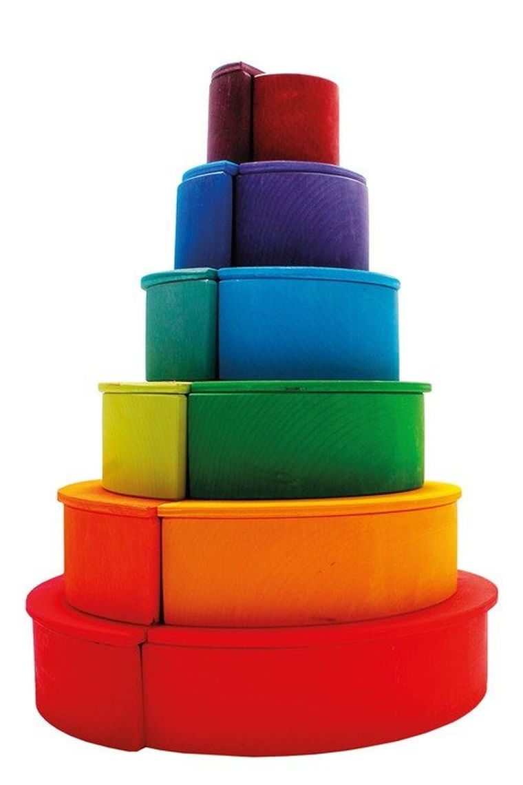 Grimm's, Półokręgi, drewniana układanka, 11 elementów, 2+