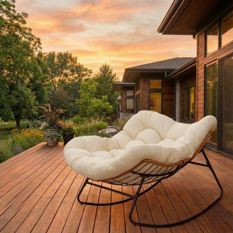 HaloFuture, bujany fotel, kokon skandynawski, XL, beżowy