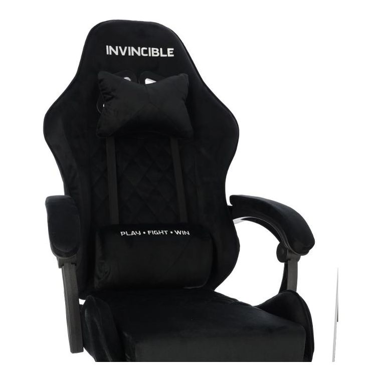 HaloFuture, fotel gamingowy, z podnóżkiem, czarny