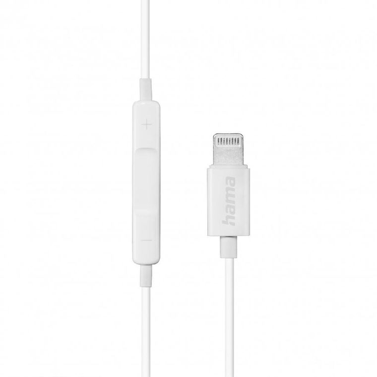 Hama, Glow II, słuchawki douszne, z mikrofonem, białe