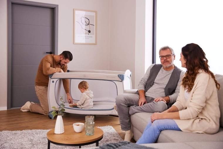 Hauck, Sleep N Play Go Plus, łóżeczko turystyczne, dusty blue