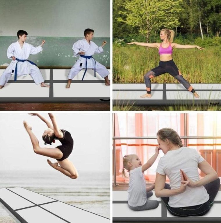 Hedo, airtrack, materac gimnastyczny, ścieżka, czarny, 400-100-20 cm