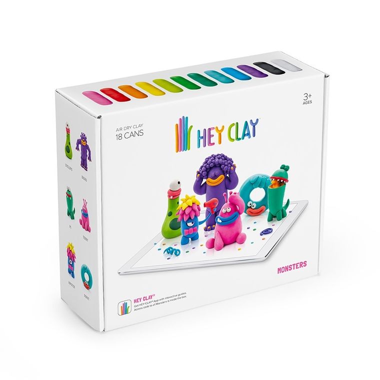Hey Clay, Potwory, masa plastyczna, 18 szt.