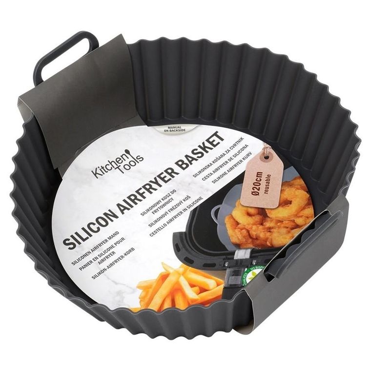 Hit, wkład do frytkownicy air fryer, silikonowy, szary, 20 cm