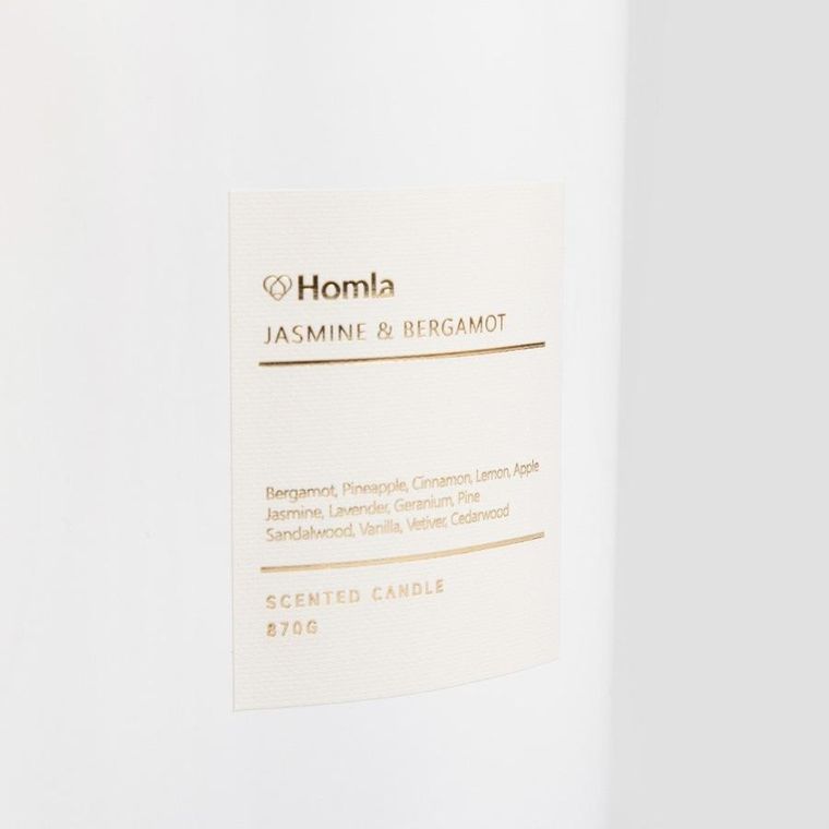 Homla, Aura, świeca zapachowa, Jasmine&Bergamot, 870g
