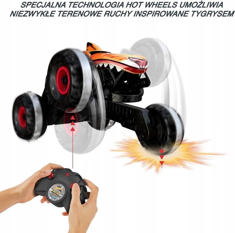Hot Wheels, Monster Trucks Tiger Shark, pojazd zdalnie sterowany, skala 1:24