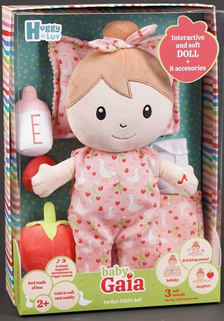 Huggy Luv, Gaja, lalka z 8 akcesoriami, interaktywna, miękka