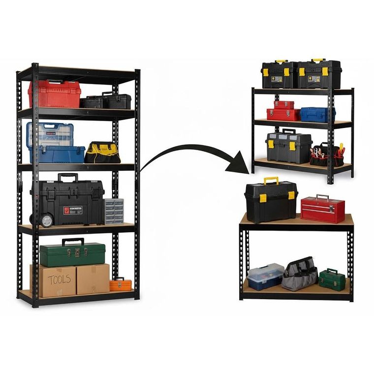 Humberg, regał magazynowy, metalowy, czarny, 183-90-40 cm, HR-853