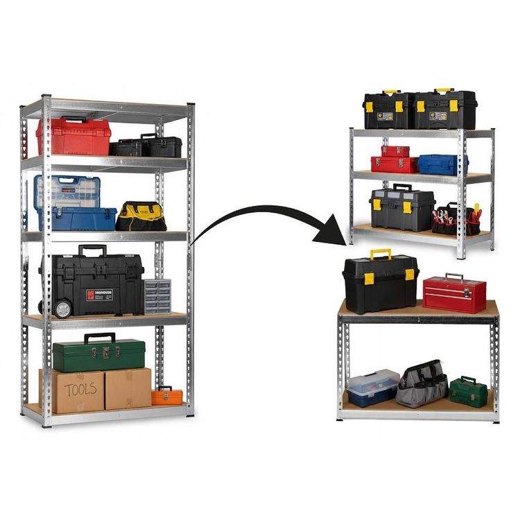 Humberg, regał magazynowy, metalowy, srebrny, 183-90-40 cm, HR-853