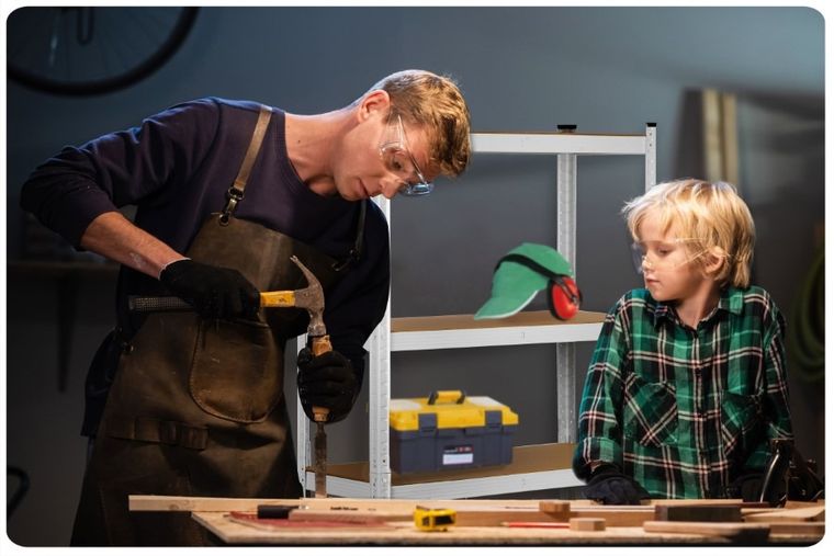 Humberg, regał metalowy, magazynowy, 2w1, 150-75-30 cm, 625 kg