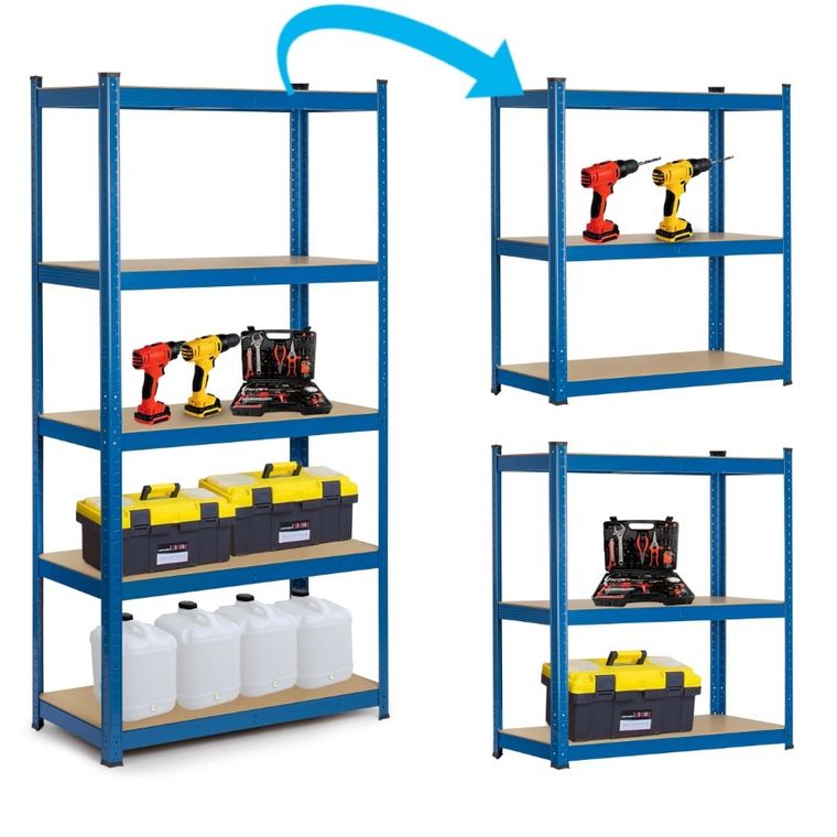 Humberg, regał metalowy, magazynowy, 2w1, 180-90-30 cm, 875 kg