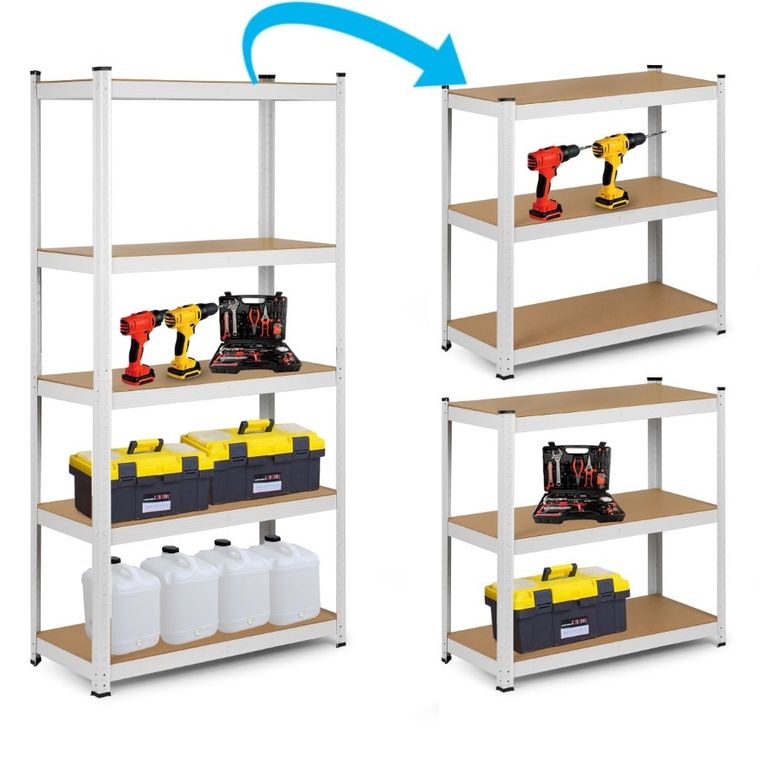 Humberg, regał metalowy, magazynowy, 2w1, 180-90-40 cm, 875 kg