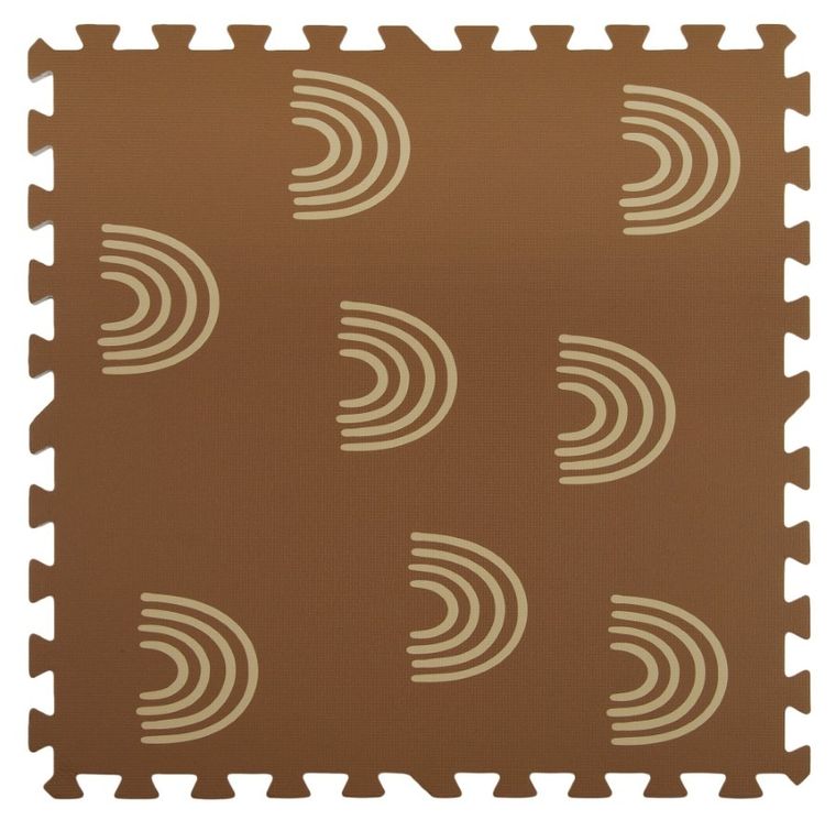 Humbi, mata piankowa, puzzle piankowe, brązowe łuki, 60-60 cm, 9 szt.