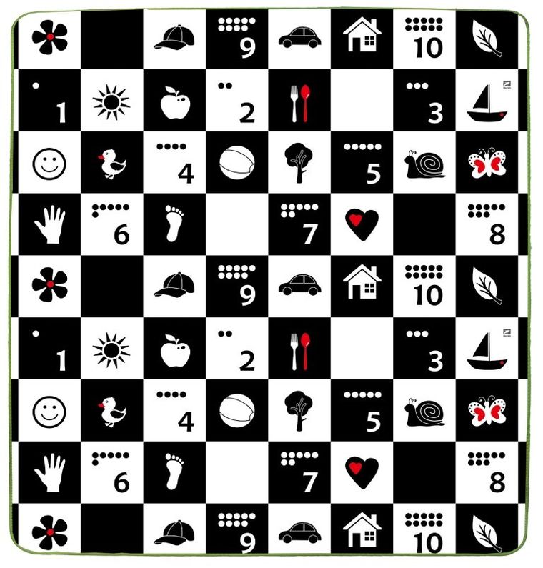 Humbi, Szachownica i Polski Alfabet, piankowa mata edukacyjna, dwustronna, 180-200-1 cm