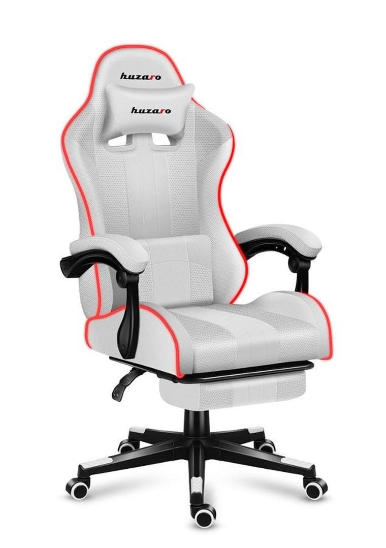 Huzaro, Force 4.7, fotel gamingowy, RGB, White