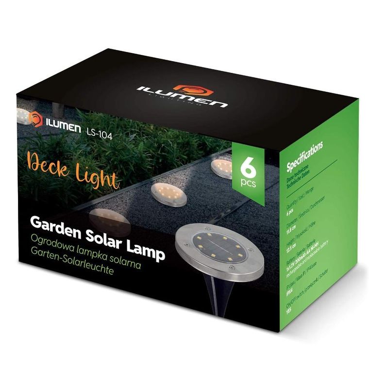 Ilumen, lampka solarna, naziemna, 6 szt.